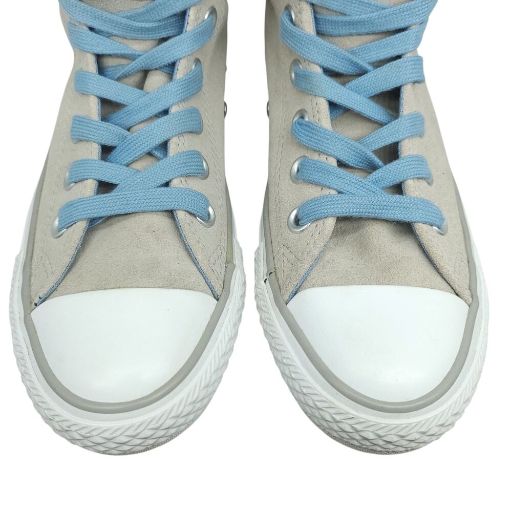 Converse Shoes Womens 6 Gray Blue Suede Boots Leather Grunge Punk Steampunk - Picture 7 of 15